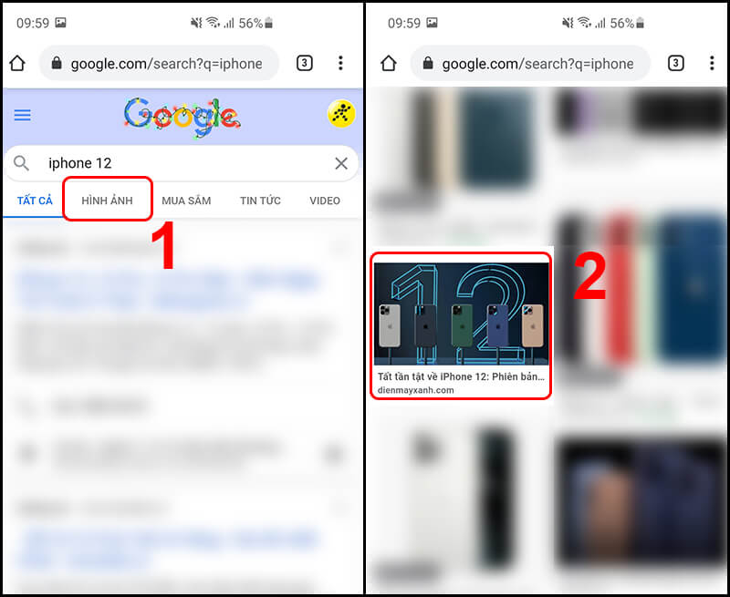 Lưu ảnh từ Google về điện thoại Iphone