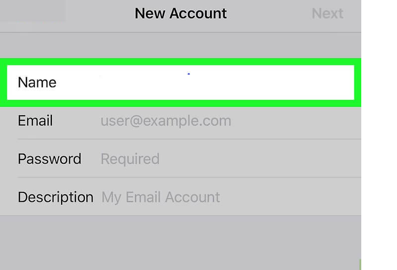 Nhập tên Email, mật khẩu mô tả