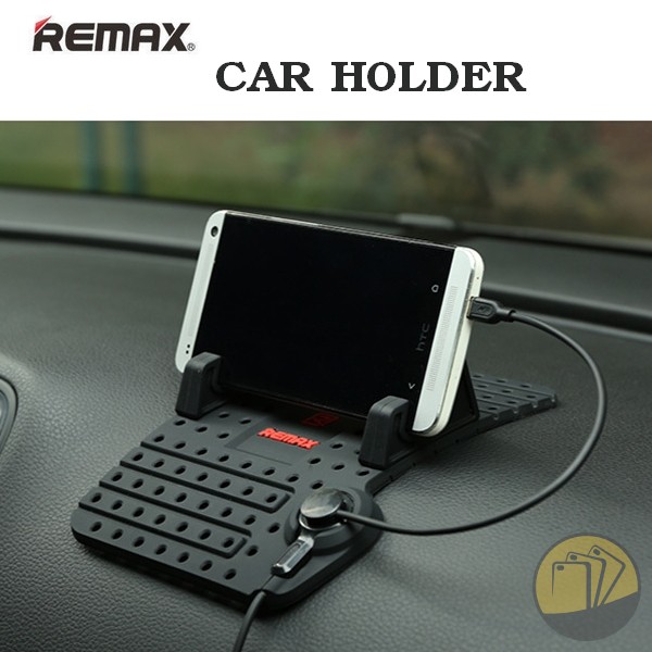 Giá đỡ kiêm sạc điện thoại trên xe hơi hiệu Remax