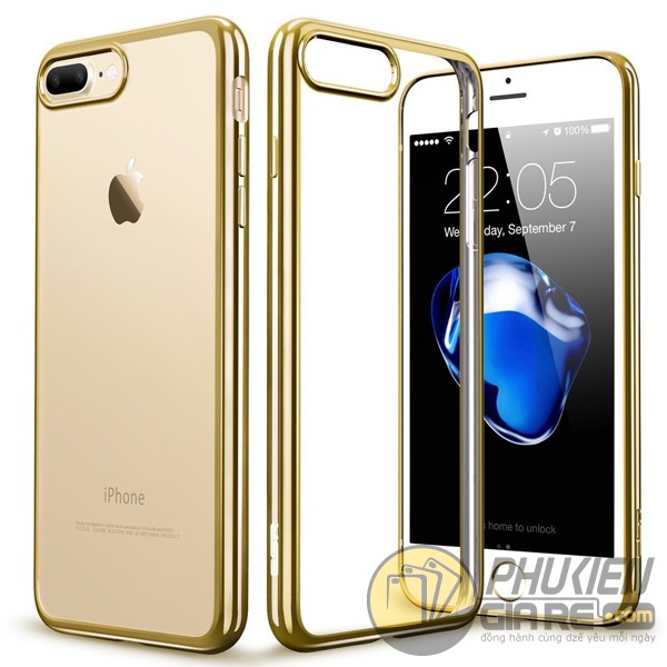 Ốp lưng iPhone 8 Plus dẻo siêu mỏng viền màu (Perfect Case)