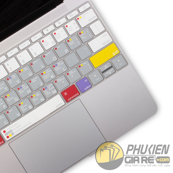 Miếng lót bàn phím Macbook Pro 13 inch Non-Touch Bar 2016 JCPAL VerSkin MacOS Shortcut