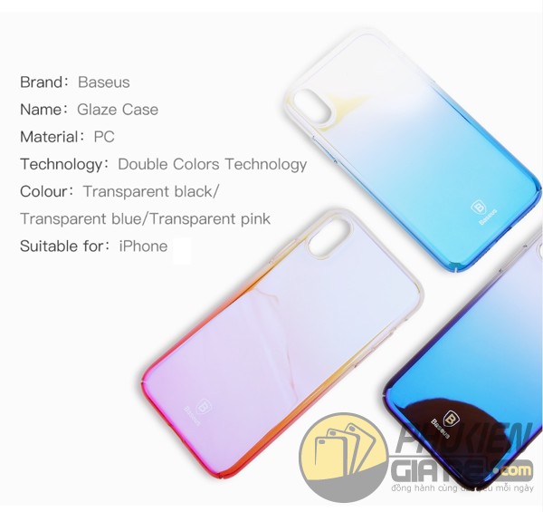 Ốp lưng iPhone X hai màu Baseus Glaze Series