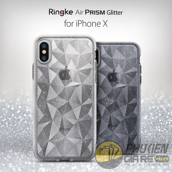 Ốp lưng iPhone X 3D kim tuyến Ringke Air Prism Glitter