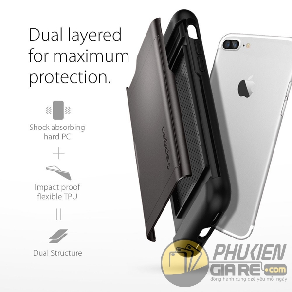 Ốp lưng iPhone 8 Plus đựng card độc đáo Spigen Slim Armor CS