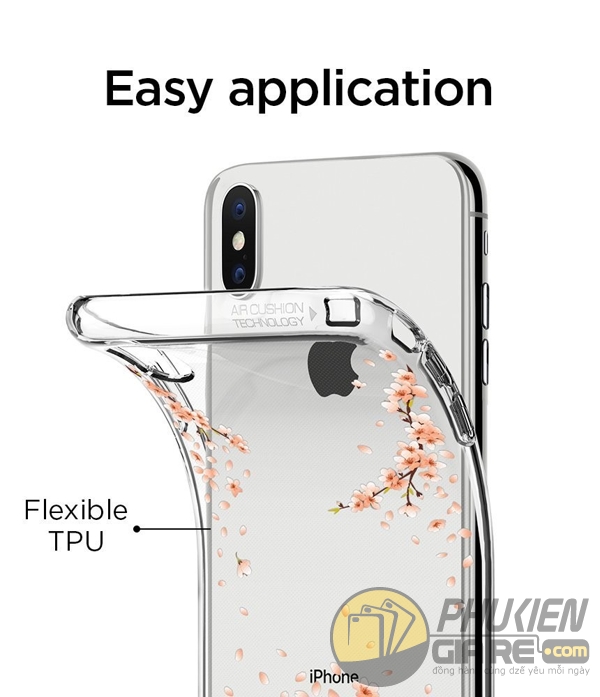 Ốp lưng iPhone X Spigen Liquid Crystal Blossom - Crystal Clear