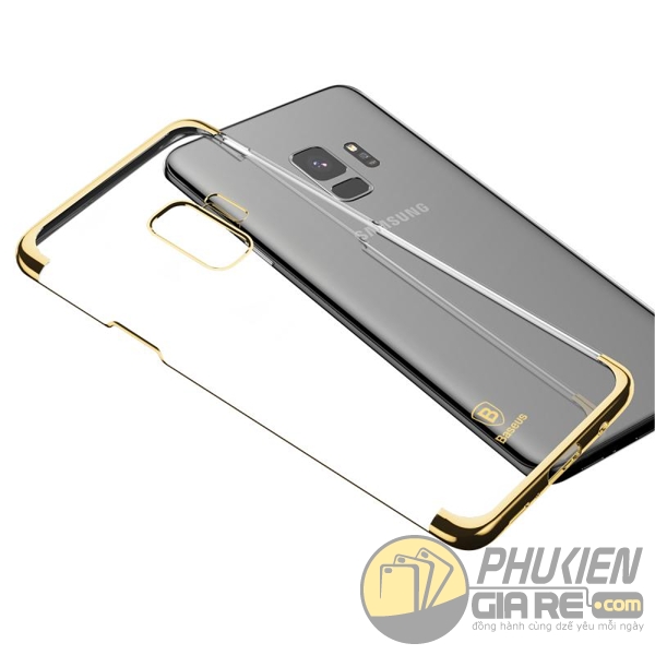 Ốp lưng Galaxy S9 cứng trong viền màu Baseus (Glitter Series)
