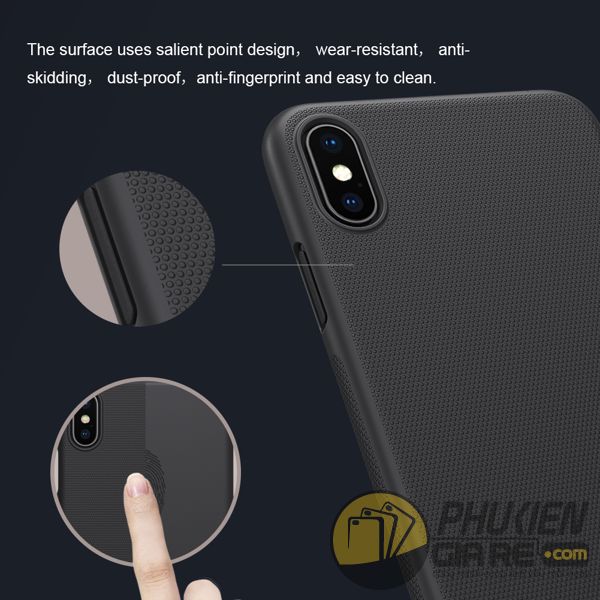 ốp lưng iphone xs max nhựa sần - ốp lưng iphone xs max đẹp - ốp lưng iphone xs max nillkin super frosted shield 8114